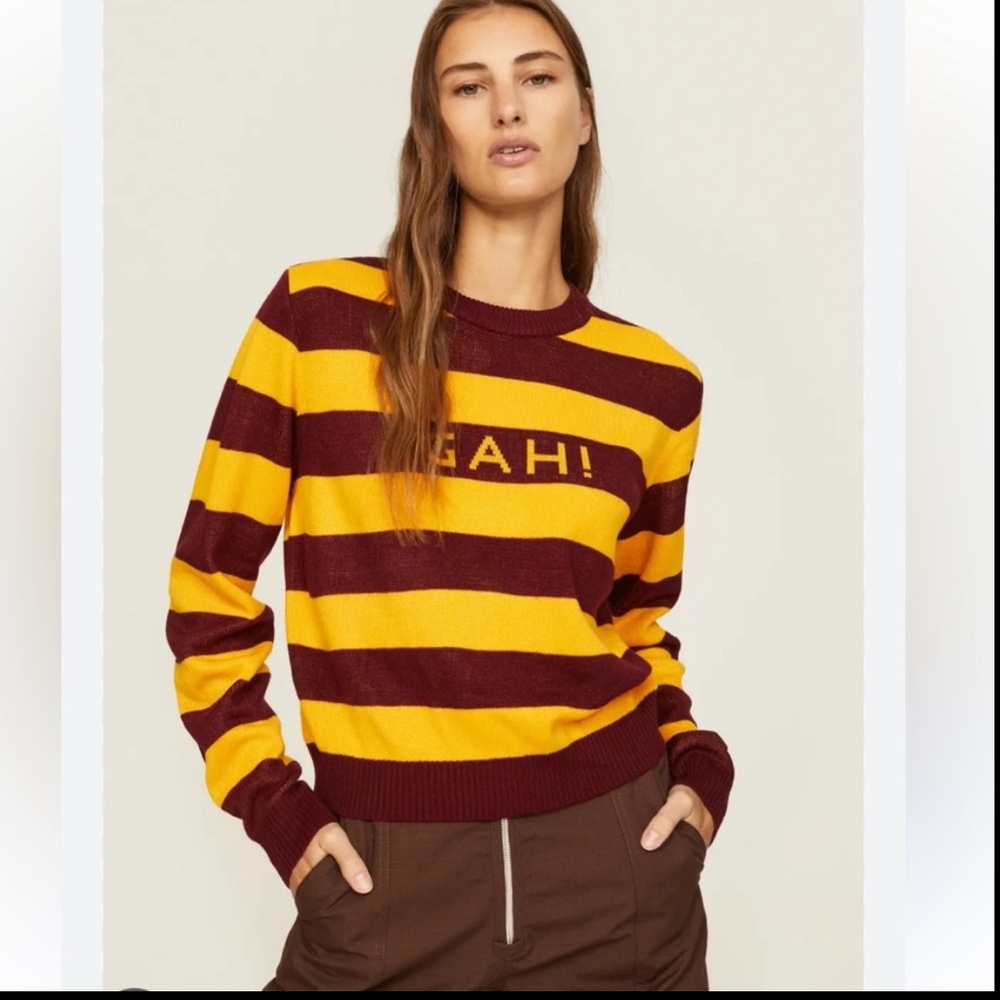 NWT Lisa Says Gah  Sweater - Yellow and Brown